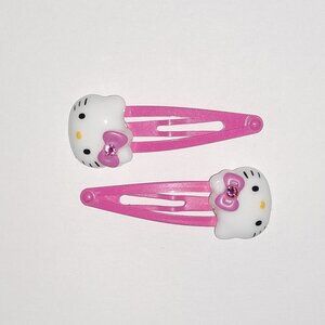 Lot of 2 Authentic Sanrio Hello Kitty Adorable 2.25" Hair Snap Clips, NEW